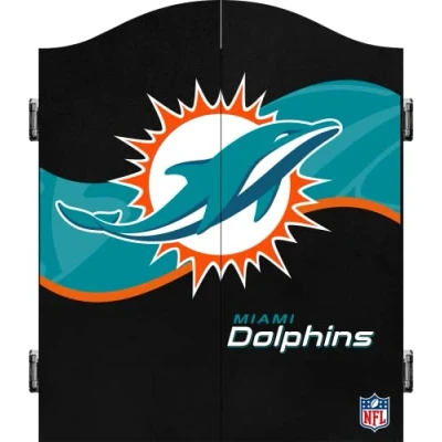 Image of Darts Corner Miami Dolphins Dart Cabinet Officially Licenced NFL Professional American Football (CAB039)