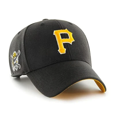 Image of &#039;47 MLB Pittsburgh Pirates SURE SHOT Snapback Unisex Cap, Size: One Size, Black