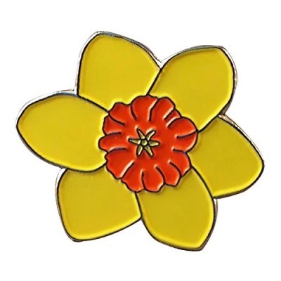 Image of Welsh Daffodil Flower Metal Enamelled Pin Badge Lapel XJKB3 22