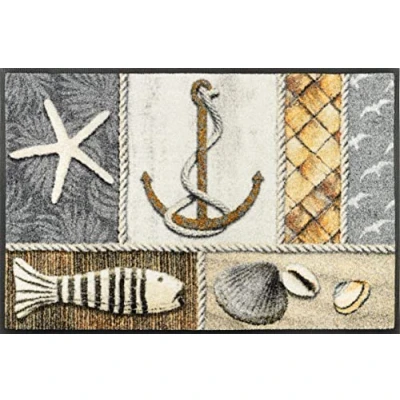 Image of Wash+Dry Coastline Doormat 50 x 75 cm Maritime Washable Inside and Outdoor