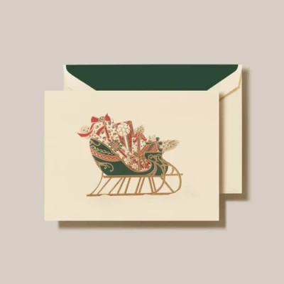 Image of Crane &amp; Co. Sleigh Holiday Greeting Card KN99259V