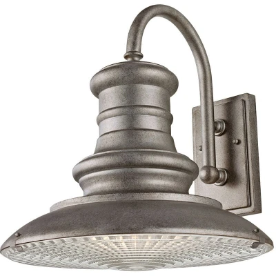 Image of Redding Station 1 Light Outdoor Large Dome Wall Lantern Tarnished IP44, E27