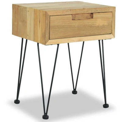 Image of vidaXL Bedside Cabinet 40x30x50 cm Solid Wood Teak
