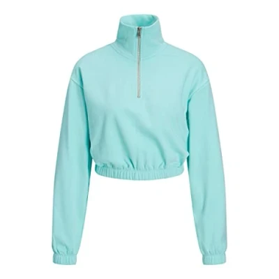 Image of JJXX Women&#039;s Jxalfa Reg Every Short Half Zip Sweatshirt, Aruba Blue, S
