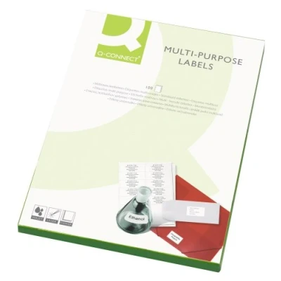 Image of Q Connect Multi Purpose Label 99.1x67.7mm 8 per A4 Sheet Pack of 100 White