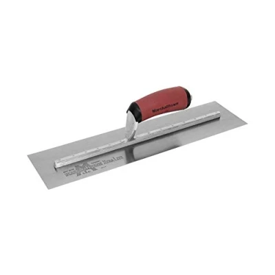 Image of Marshalltown Finishing Trowel, 16 by 4 Inch, Perfect for Spackling, Sheetrock, Stucco, Concrete, EIFS and More, DuraSoft Curved Handle, High Carbon Steel Blade, Xtralite Mounting, MXS66D