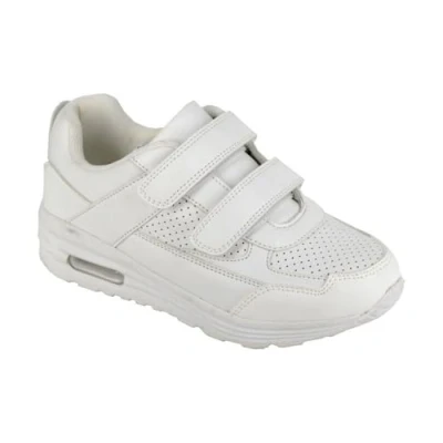 Image of Dek Boys/Girls Touch Fasten Lightweight School Trainers White 9 UK Child