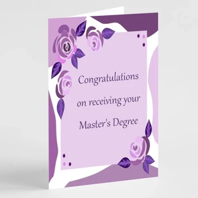 Image of Beebooh cards Purple floral passed Master&#039;s Degree card
