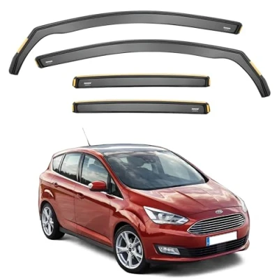 Image of iSpeed Wind Deflectors For Ford C Max mk2 2011 2019 5 Door 4pc Set Keep Your Car Ventilated In Rain Reduce Turbulence Tinted Channel