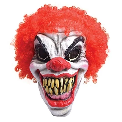 Image of Bristol Novelty BM461 Clown Mask With Hair Foam 1 Piece Multicoloured One Size Adult Horror Red, Multicolor