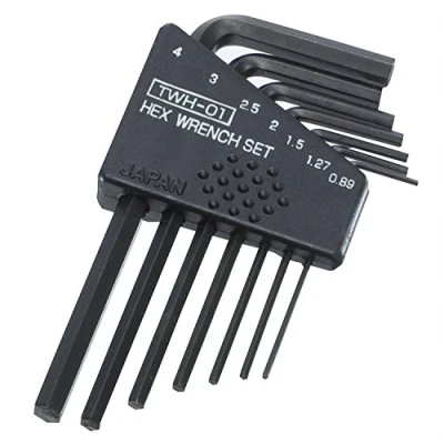 Image of ENGINEER twh 01 7 Piece Mini Metric hex Key Wrench Set (Small Sizes) Made in Japan, Black