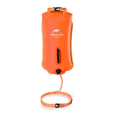Image of Naturehike 28L Dry Waterproof Bag Swimming Tow Float Inflatable Flotation Adjustable Belt Buoy Orange