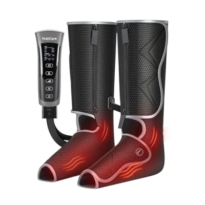 Image of HubiCare Leg Air Massager for Circulation and Relaxation Foot Calf Massage with Handheld Controller 3 Intensities 2 Modes