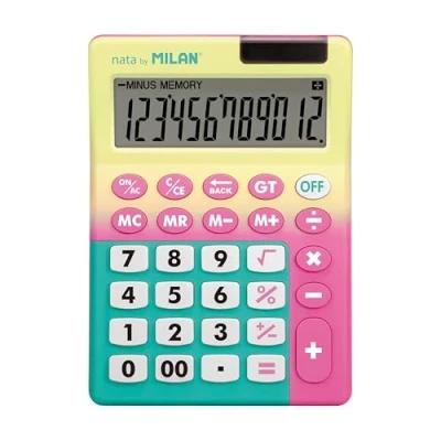 Image of Blister Calculator 12 Digits Sunset Yellow Pink MILAN®