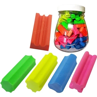 Image of Rabad Novelty Coloured Erasers, Medium, Pack of 100, Multicolour, Pencil Rubber Erasers Multipack, Ideal for School Home Office Classroom Nursery Use