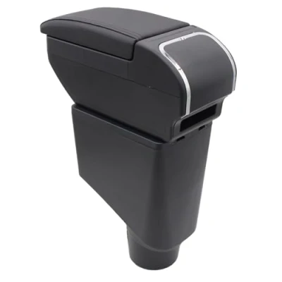 Image of YJYWZH Armrest Box For Toyota Yaris Hybrid 2015 2021 Center Console Storage with Cup Holder Arm Rest Double Layer Accessories Black (All Black)