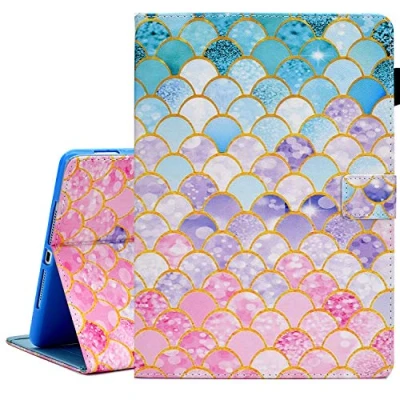 Image of AUSMIX Case for iPad 9.7 Inch 2018 2017/iPad Air 2 Case/iPad Case, PU Leather Smart Stand Wallet Protective Cover with Auto Sleep/Wake 6th/5th Gen/iPad Inch,Mermaid