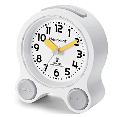 Image of Hearkent Dementia Clock Talking for Seniors or Blind People Radio Controlled with 5 Sets of Separate Alarms English Speaking Pleasant Voice (YELLOW)