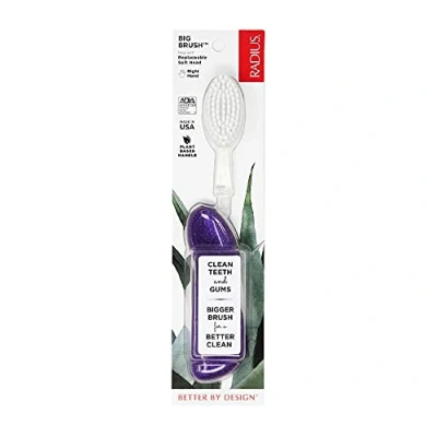 Image of RADIUS Big Brush Toothbrush Designed to Improve Gum Health &amp; Reduce Issues Right Hand Purple Pack of 1