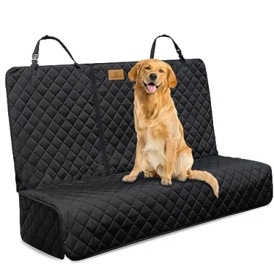 Image of AMZPET Dog Car Seat Cover Waterproof Back for Dogs and Pet Travel Nonslip &amp; Scratch Proof Tough Stain Resistant Protector (56x45x133 cm)