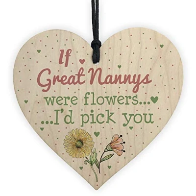 Image of RED OCEAN NANNY NANA NAN GRANNY GRAN Keepsake Wooden Heart Shabby Chic Sign Birthday Christmas