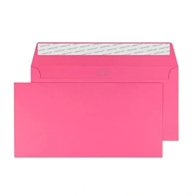 Image of Blake Creative Colour DL+ 114 x 229 mm 120 gsm Peel &amp; Seal Wallet Envelopes (202) Flamingo Pink Pack of 500