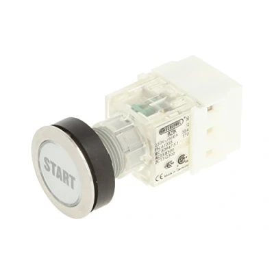 Image of Schlegel 23.000.660 Push Button Stainless Steel, Clear Cap, Name Plate Start, Contact Sensor 1 N/O Contact, Screw Connection