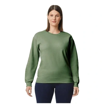Image of Gildan Unisex Adult Softstyle Fleece Midweight Pullover (L) (Military Green)