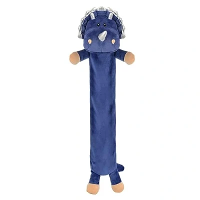 Image of SlumberzzZ 3D Novelty Blue Triceratops Dinosaur Fleece 1L Midi Long Hot Water Bottle