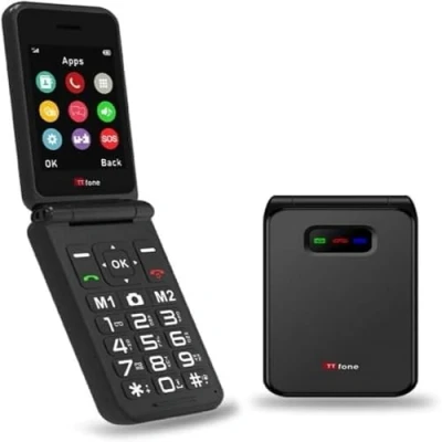 Image of TTfone TT760 Flip 4G Big button Mobile Phone for the Elderly with Emergency Assistance Unlocked Basic (Black, USB Cable)