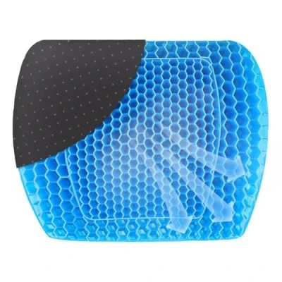 Image of GEEZY Orthopaedic Gel Seat Cushion Non Slip Pillow Back Support Sciatica Coccyx Pain Relief Home Office Car Lower Memory Foam