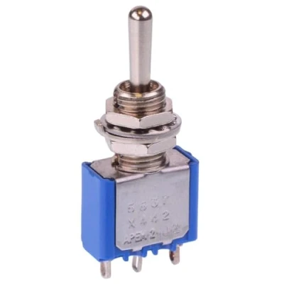Image of 5637AX442 APEM (On) Off Momentary 6.35mm Miniature Toggle Switch SPDT 4A 30VDC