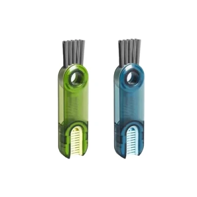 Image of 3 in 1 Cup Lid Crevice Cleaning Brush, 2 Pcs Multifunctional Bottle Detail Portable Tools
