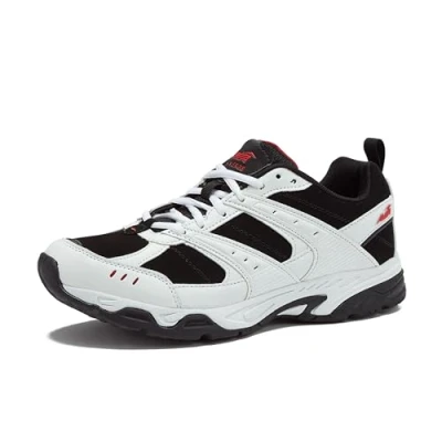 Image of Avia Avi Verge Men’s Sneakers Workout, Walking, Athletic, Cross Training, Tennis, Weightlifting, Gym Shoes for Men, White/Black/Red, 7 X Wide