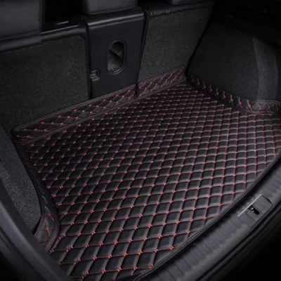Image of Customization Car Trunk Mats for Nissan Qashqai J12 e Power 2022 2024 2025, Leather Boot Liner Mat, Rear Protector Mat Full Coverage Styling Accessories,C/BlackRed