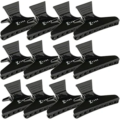 Image of Kobe Professional Butterfly Hair Clips Pack of 12 Strong Grip Clips/Clamps Claw Accessories Hairdressing Women