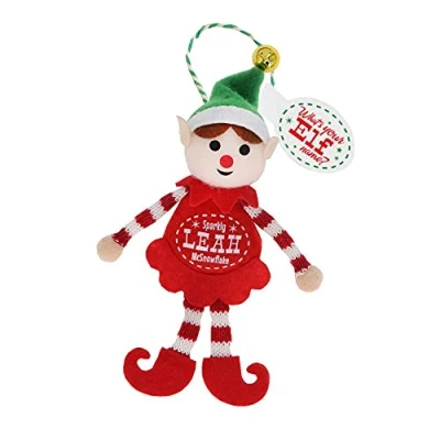 Image of History &amp; Heraldry Elf Personalised Christmas Tree Decoration Leah