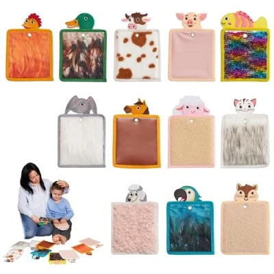 Image of ODOXIA Sensory Mats Pads Pets and Farm 12 Pack for Autistic Children Tactile Toys Autism Room Playful Learning Toddlers