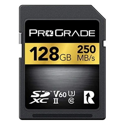 Image of SD UHS II 128GB Card V60 Up to 130MB/s Write Speed and 250 MB/s Read For Professional Vloggers, Filmmakers, Photographers &amp; Content Curators By Prograde Digital