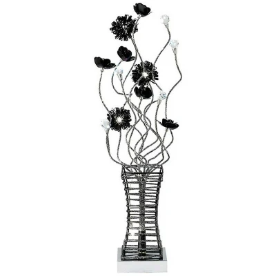 Image of (DH) Majella Table Lamp 4 Light G4 Polished Chrome/Black/Crystal, NOT LED/CFL Compatible