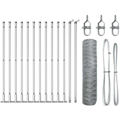 Image of vidaXL Hexagon Fence 0.6x25 m Galvanised Steel