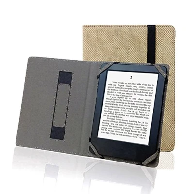 Image of Natural linen Case Cover for 6&quot;ebook reader universal hemp sony/kobo/tolino/pocketbook 6inch ebook (Sahara Brown)