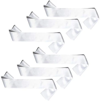Image of OLILLY 6 White Fabric Sashes to Customise (stag night, hen birthday, party, etc.)