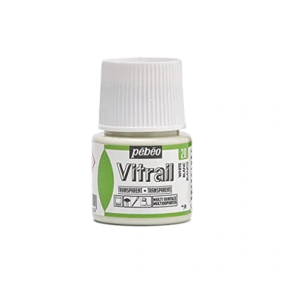 Image of Pebeo 050 020 Vitrail Stained Glass Effect Paint 45 Milliliter Bottle, White