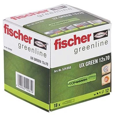 Image of fischer UX Green Universal Plug 12 x 70, 18 Pieces, 524858