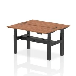 Image of Air B2B 1400x600mm Height Adjustable 2P Bench Desk CP Walnut/Black