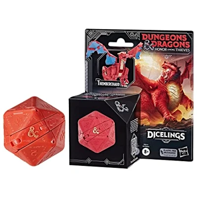 Image of Dungeons &amp; Dragons Honor Among Thieves D&amp;D Dicelings Red Dragon Themberchaud Collectible Monster Dice Converting Giant d20 Action Figures Role Playing