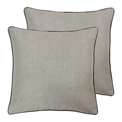 Image of Paoletti Bellucci Twin Pack Polyester Filled Cushions, Tobacco/Graphite, 45 x 45cm