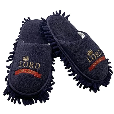 Image of Diabolical Lord of Lazy Duster Slippers (M) Funny Novelty Gift for Men Cheap Fathers Day Birthday Present Cleaning