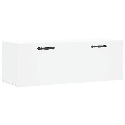 Image of vidaXL Wall Cabinet in White Engineered Wood Stylish Mounted Storage and Easy Assembly Ideal for Living Room Decor